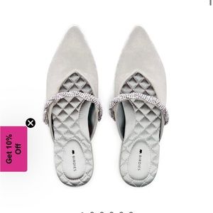 Birdies White Swan Crystal Slides